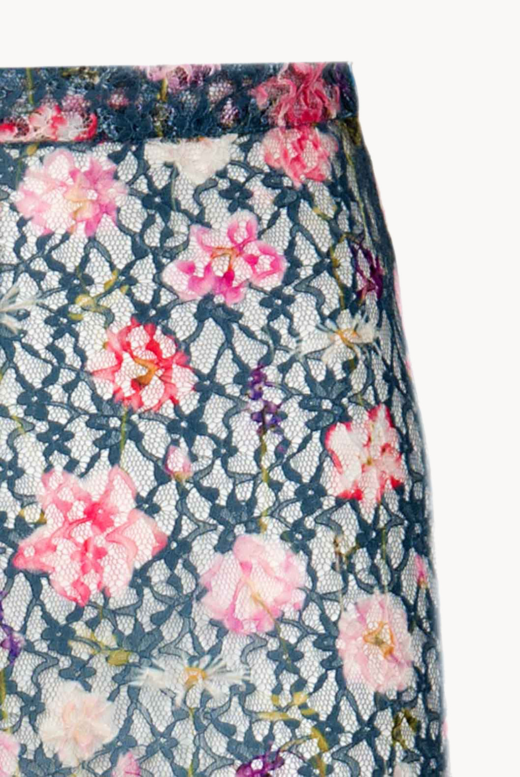 Pantaloni a zampa a vita alta in georgette stampata floreale