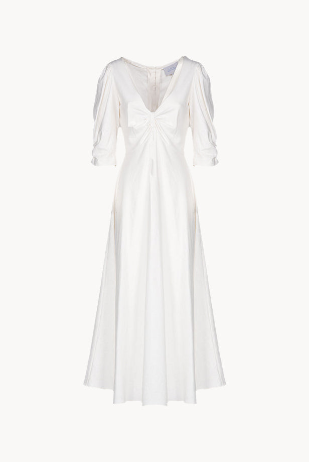 Vestito Anna in lino stretch bianco