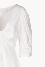 Vestito Anna in lino stretch bianco