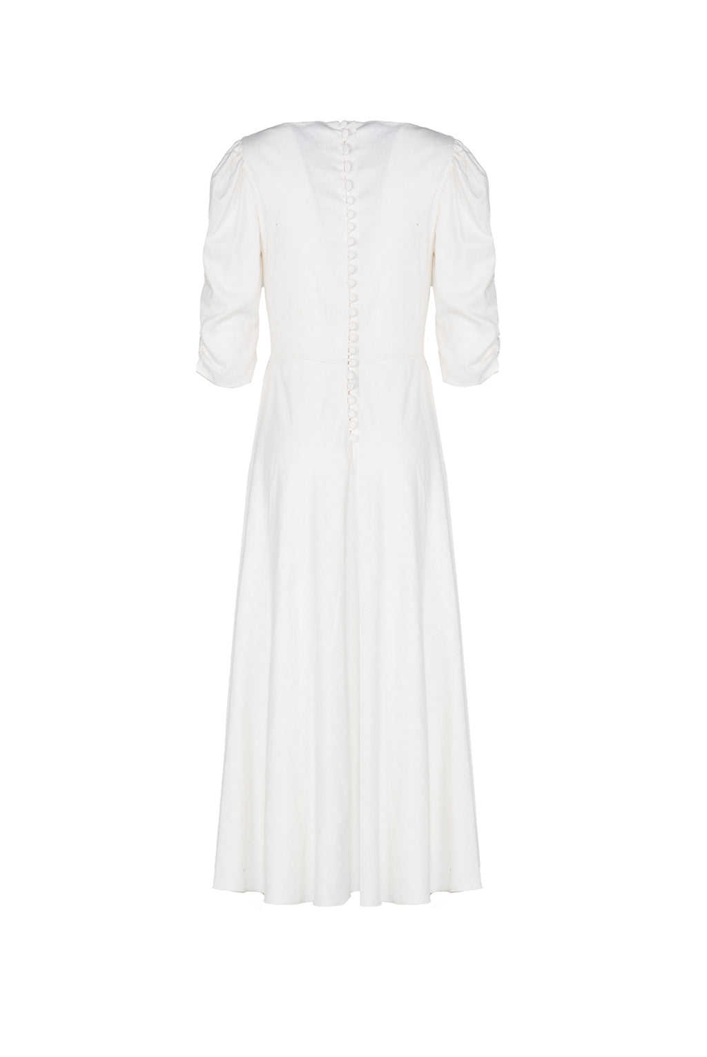 Vestito Anna in lino stretch bianco