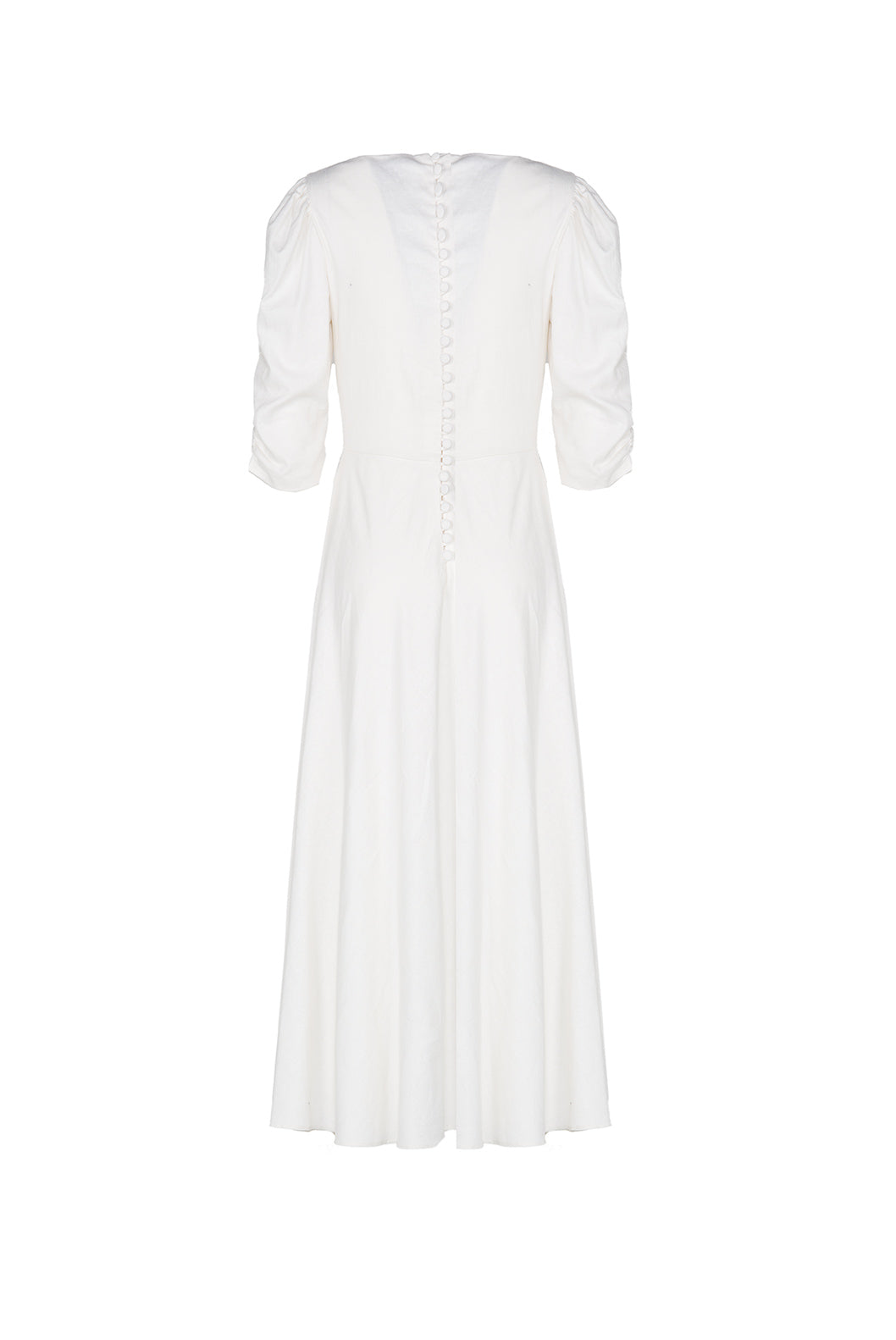 Vestito Anna in lino stretch bianco