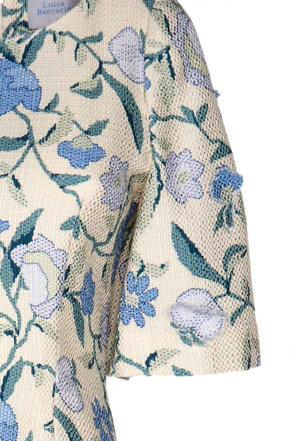 Abito dritto in jacquard con fiori selvatici