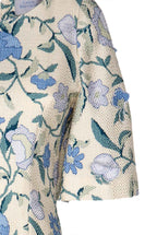 Abito dritto in jacquard con fiori selvatici