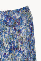 Pleated Printed Floral Midi Skirt