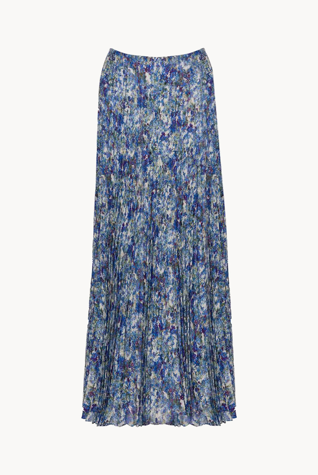 Pleated Printed Floral Midi Skirt