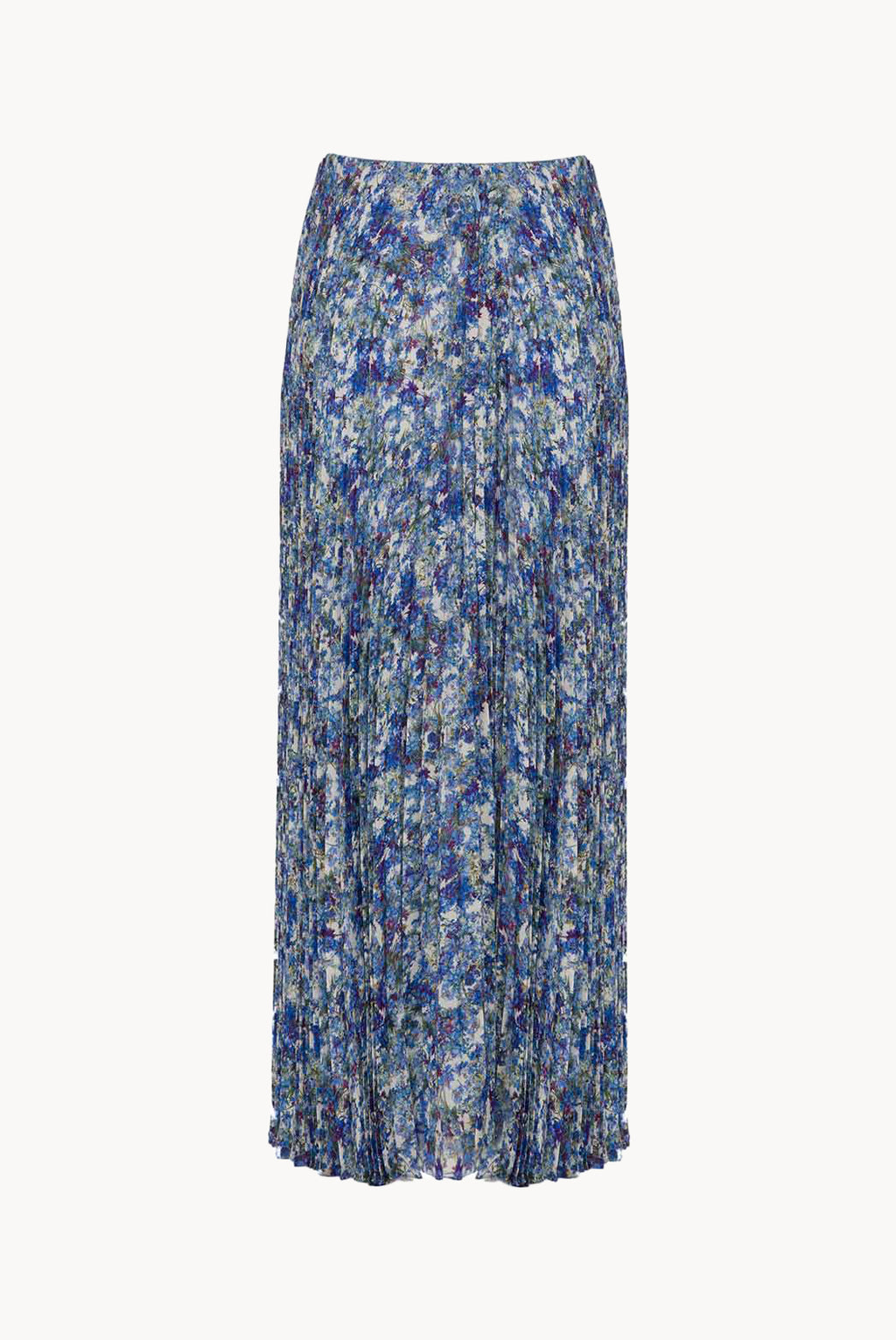 Pleated Printed Floral Midi Skirt