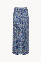 Pleated Printed Floral Midi Skirt