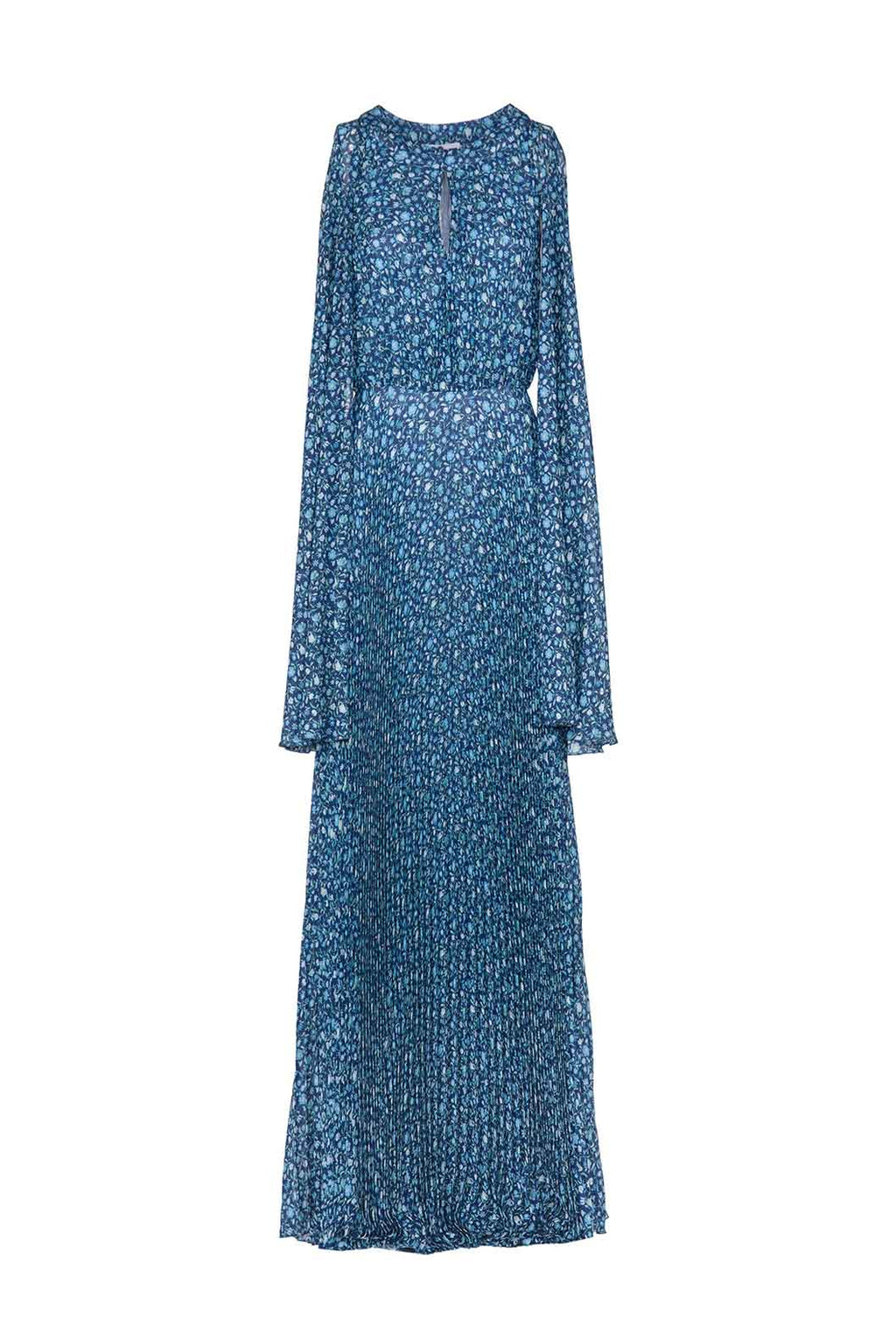 Vestito lungo plissettato con micro fiori