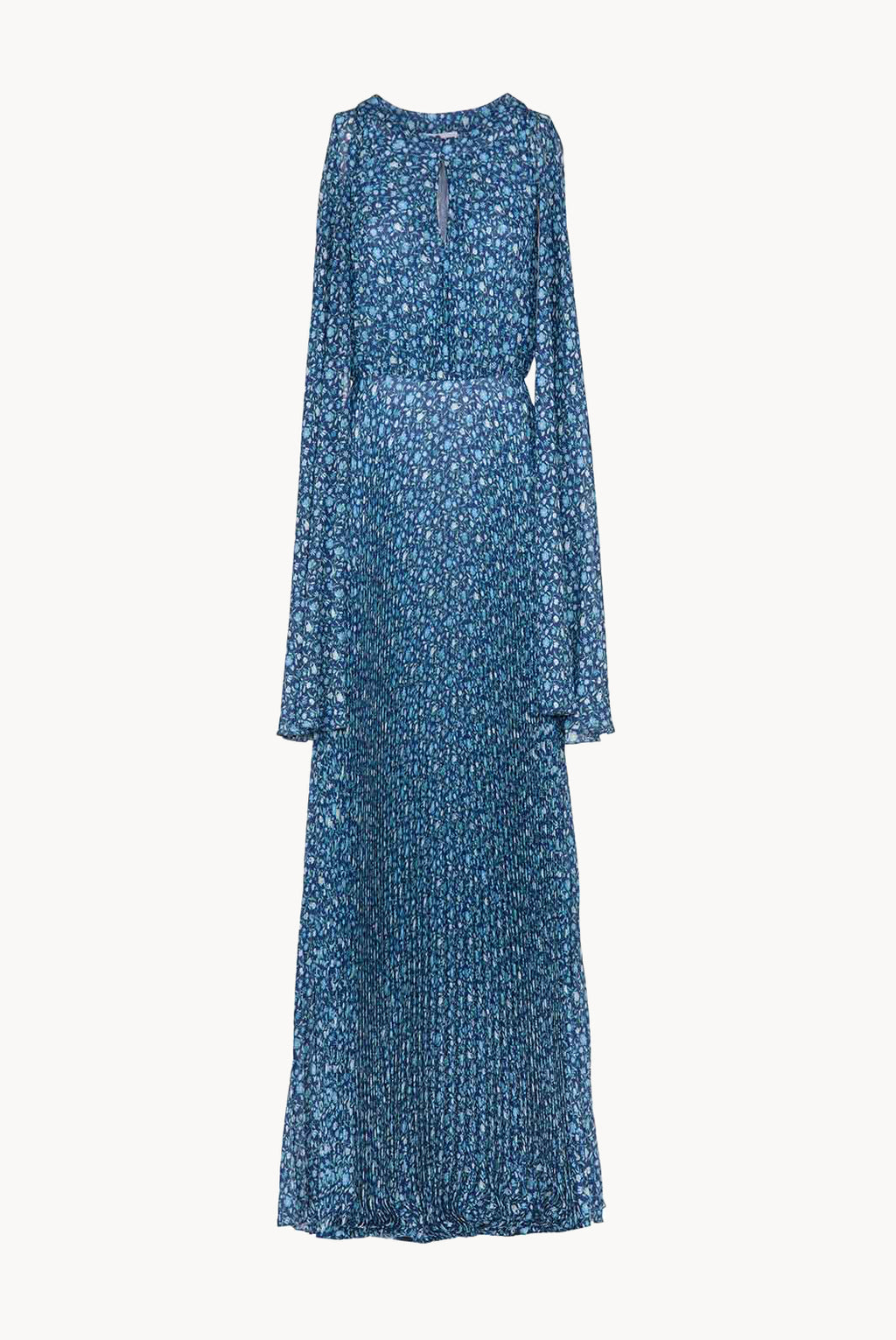 Vestito lungo plissettato con micro fiori