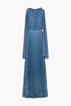 Vestito lungo plissettato con micro fiori