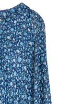 Vestito lungo plissettato con micro fiori