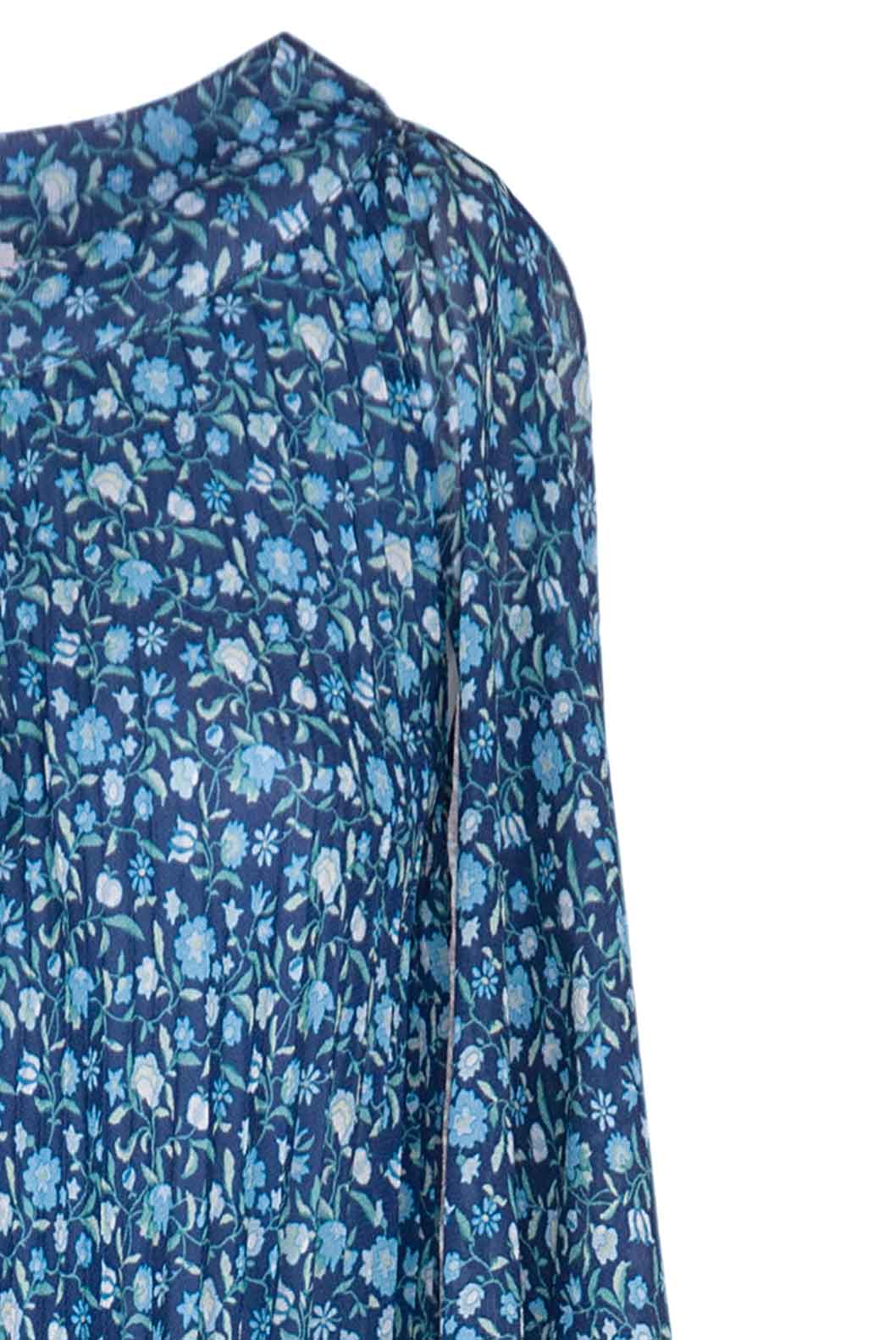 Vestito lungo plissettato con micro fiori