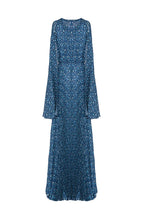 Vestito lungo plissettato con micro fiori