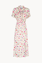 Camicia in crepe stampata a maniche corte