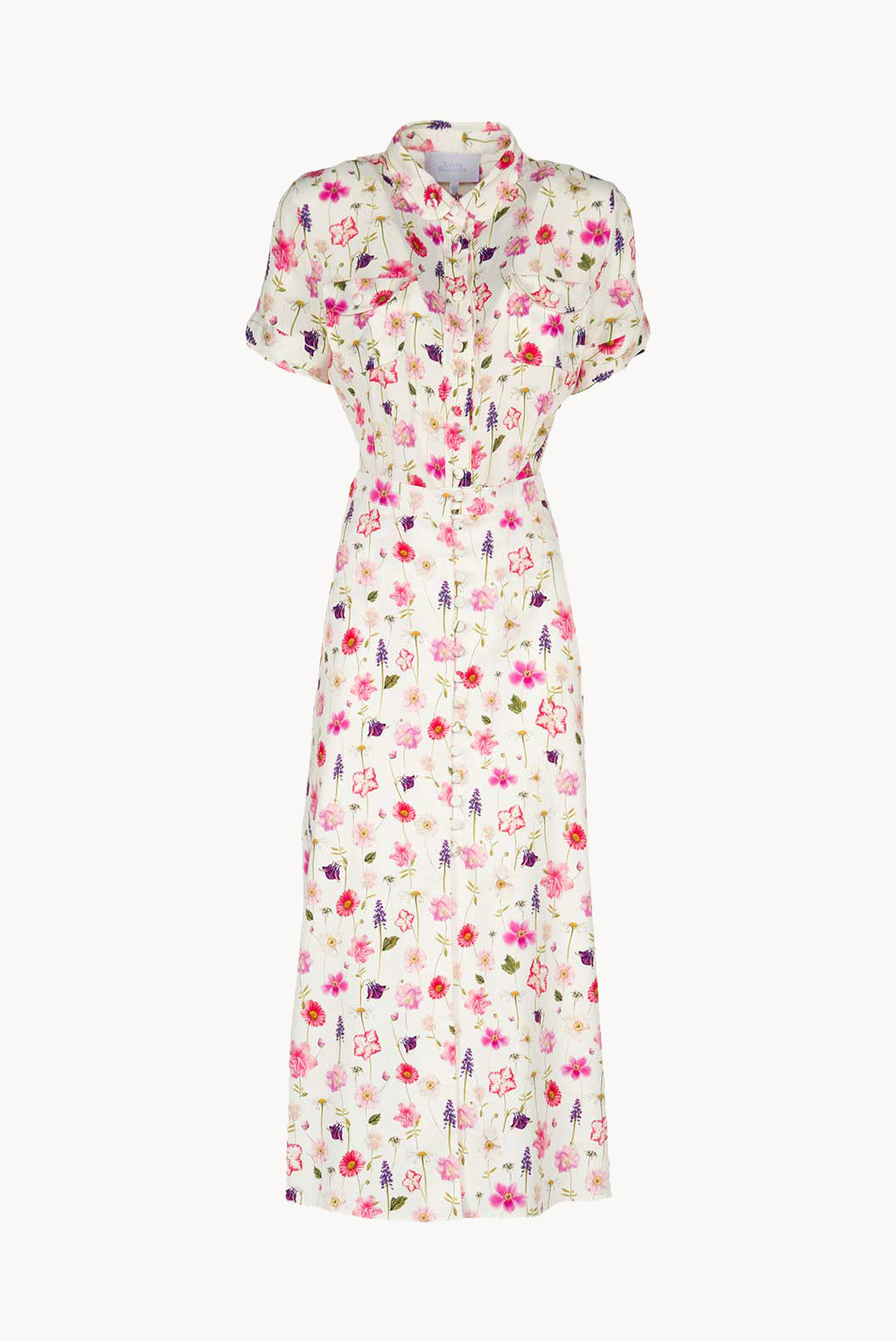 Camicia in crepe stampata a maniche corte