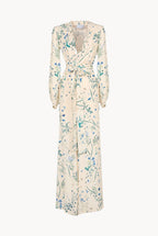 Belted Herbarium Floral-Print Crepe Jumpsuit