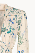 Belted Herbarium Floral-Print Crepe Jumpsuit