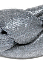 Fascia per capelli intrecciata in lurex argento