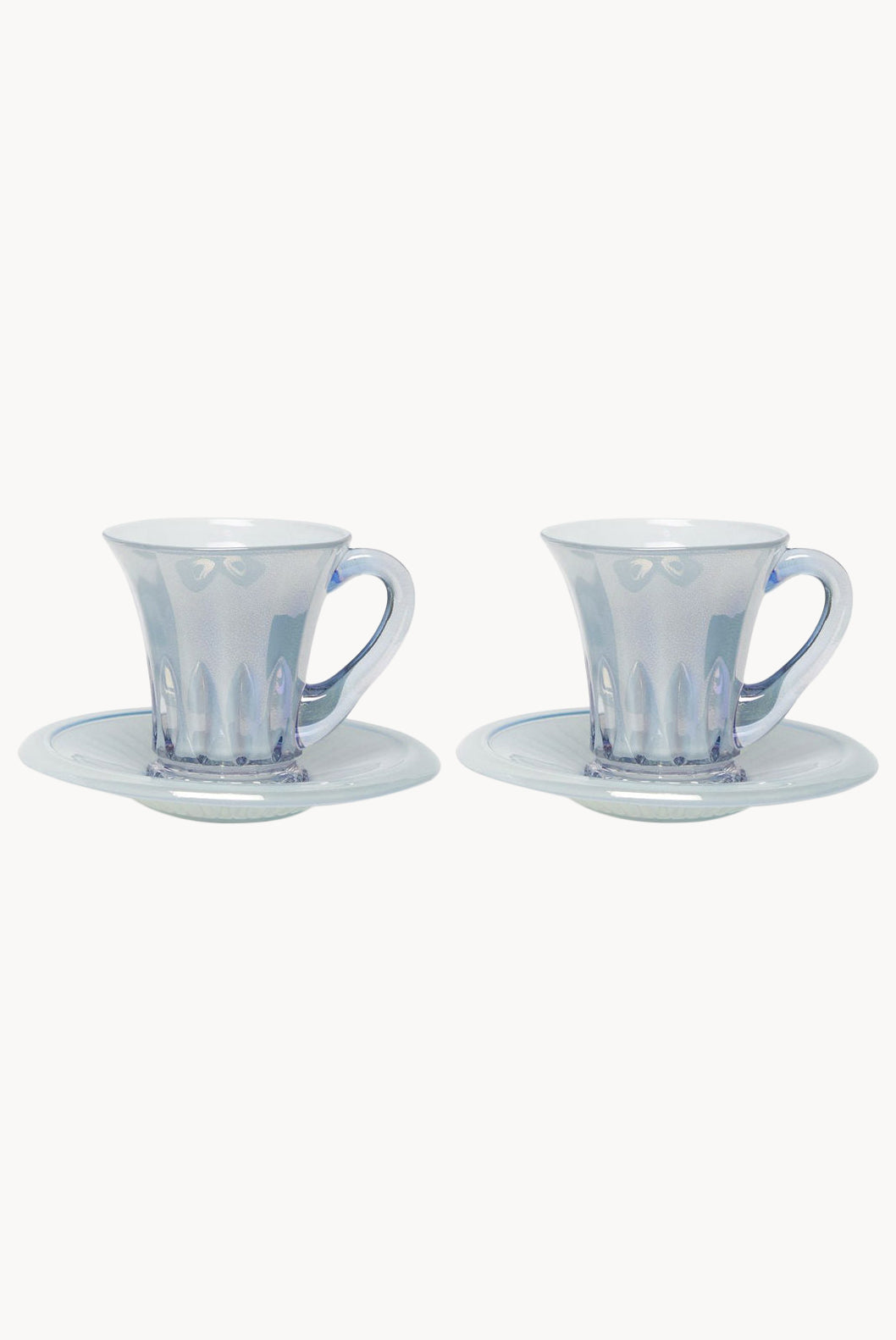 Set blu di due tazze da caffè Doge