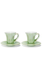 Set verde di due tazze da caffè Doge