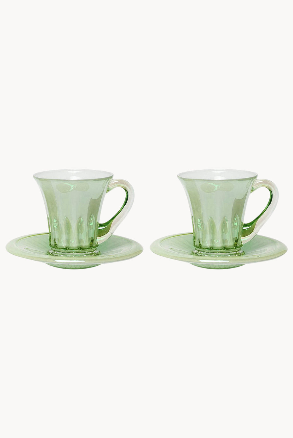 Set verde di due tazze da caffè Doge