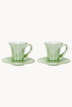 Set verde di due tazze da caffè Doge