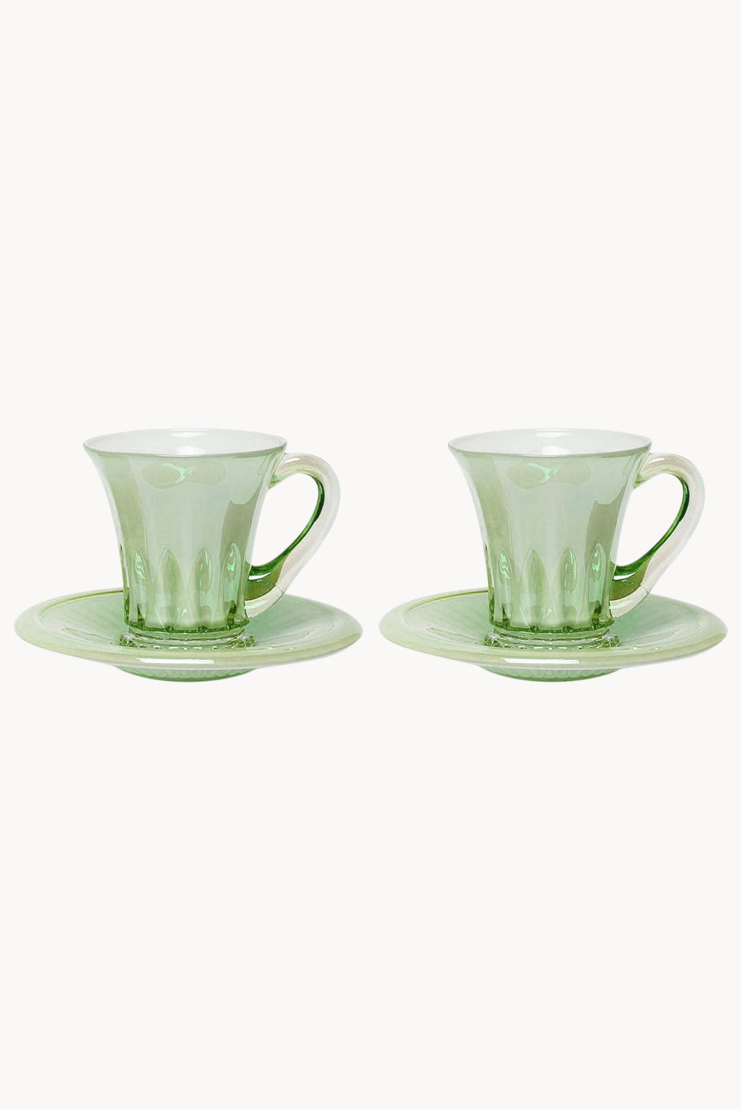 Set verde di due tazze da caffè Doge