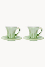 Set verde di due tazze da caffè Doge