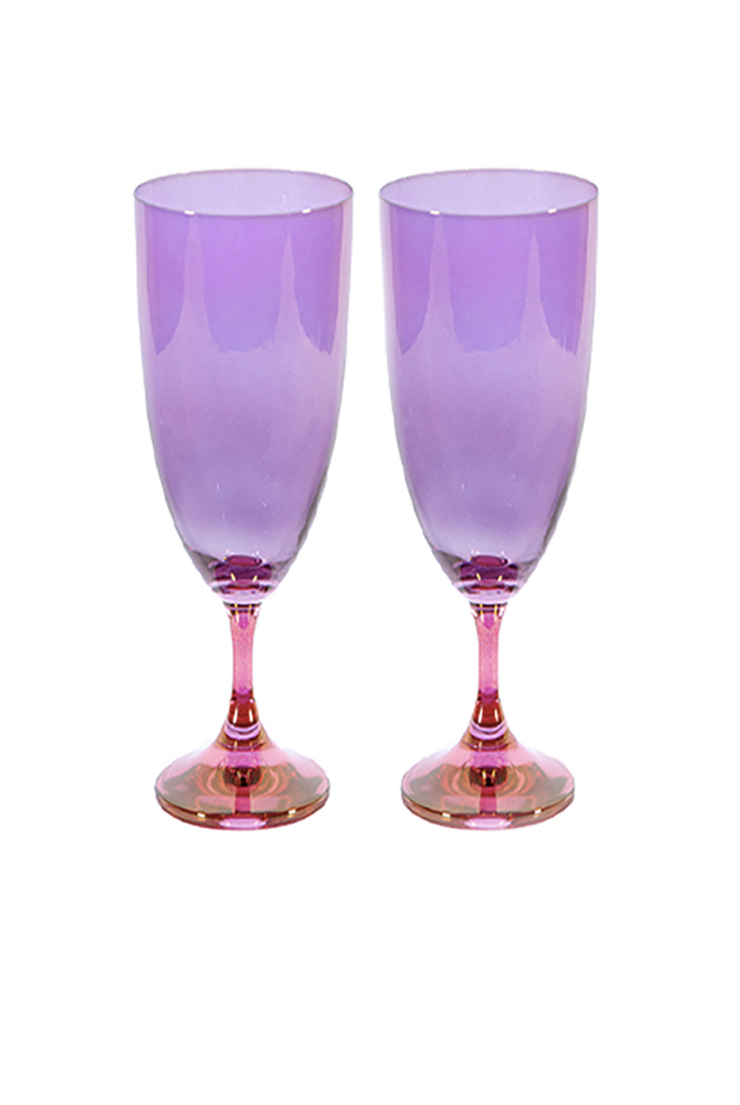 Set di due flute sfumatura rosa a viola