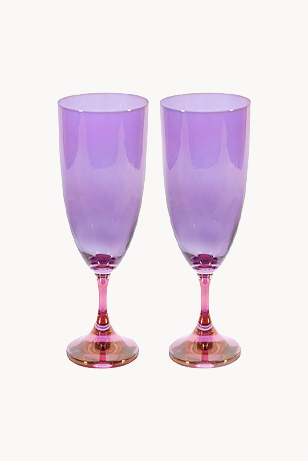 Set di due flute sfumatura rosa a viola