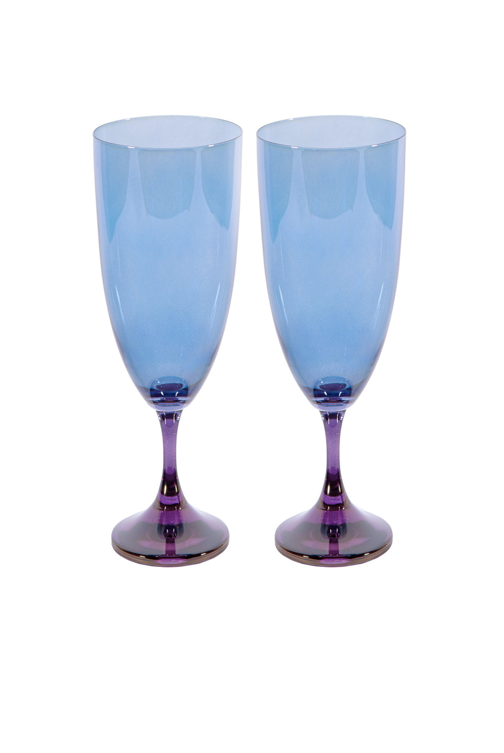 Set di due flute sfumatura viola a blu