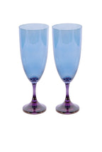 Set di due flute sfumatura viola a blu