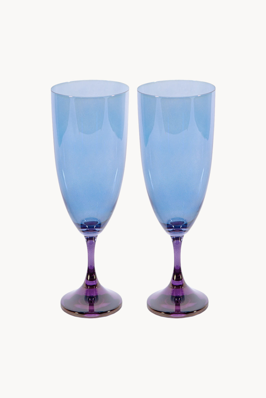 Set di due flute sfumatura viola a blu