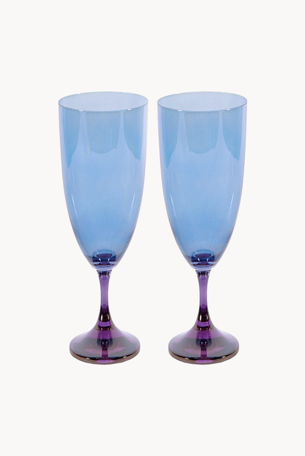 Set di due flute sfumatura viola a blu