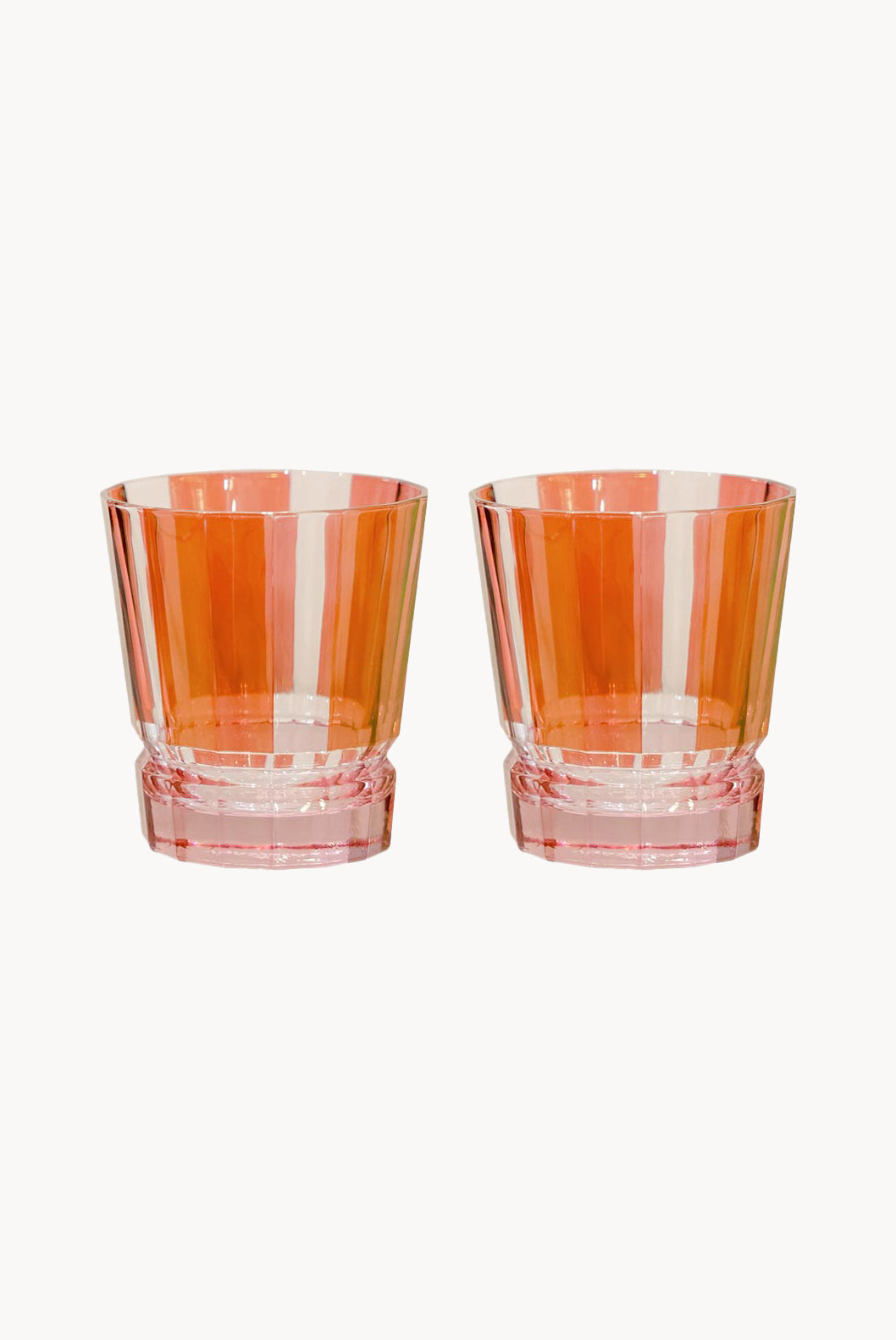 Striped Pink To Red Set Of Two Small Duccio Tumbler With Base