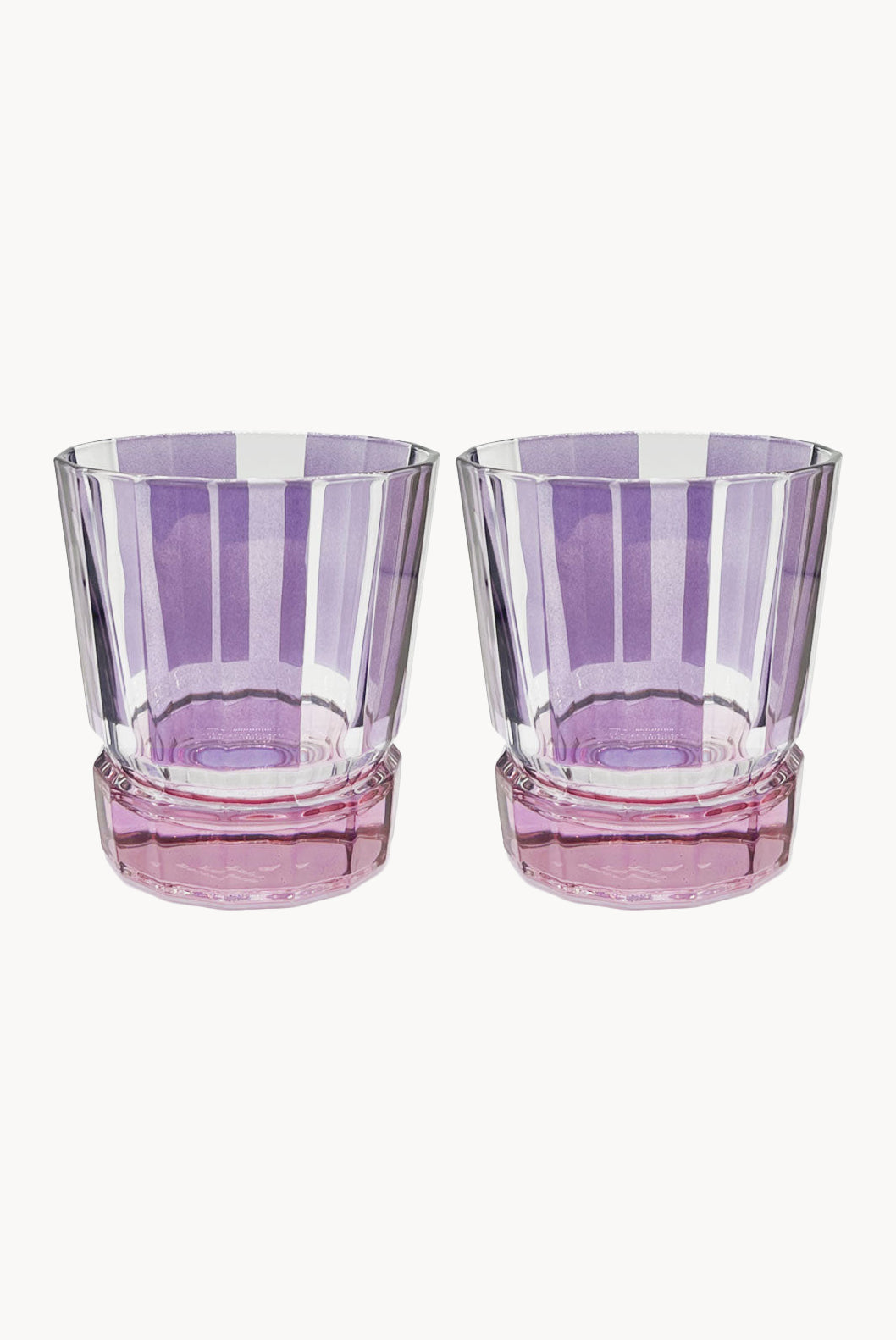 Striped Purple Set Of Two Small Duccio Tumbler With Pink Base