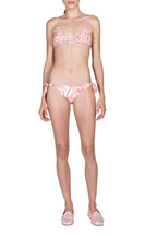 Bikini a triangolo e slip con papaveri rosa doppio strato