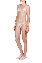 Bikini a triangolo e slip con papaveri rosa doppio strato