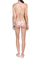 Bikini a triangolo e slip con papaveri rosa doppio strato
