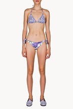 Bikini a triangolo e slip con papaveri lilla doppio strato