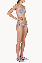 Bikini a triangolo e slip con papaveri lilla doppio strato