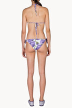 Bikini a triangolo e slip con papaveri lilla doppio strato