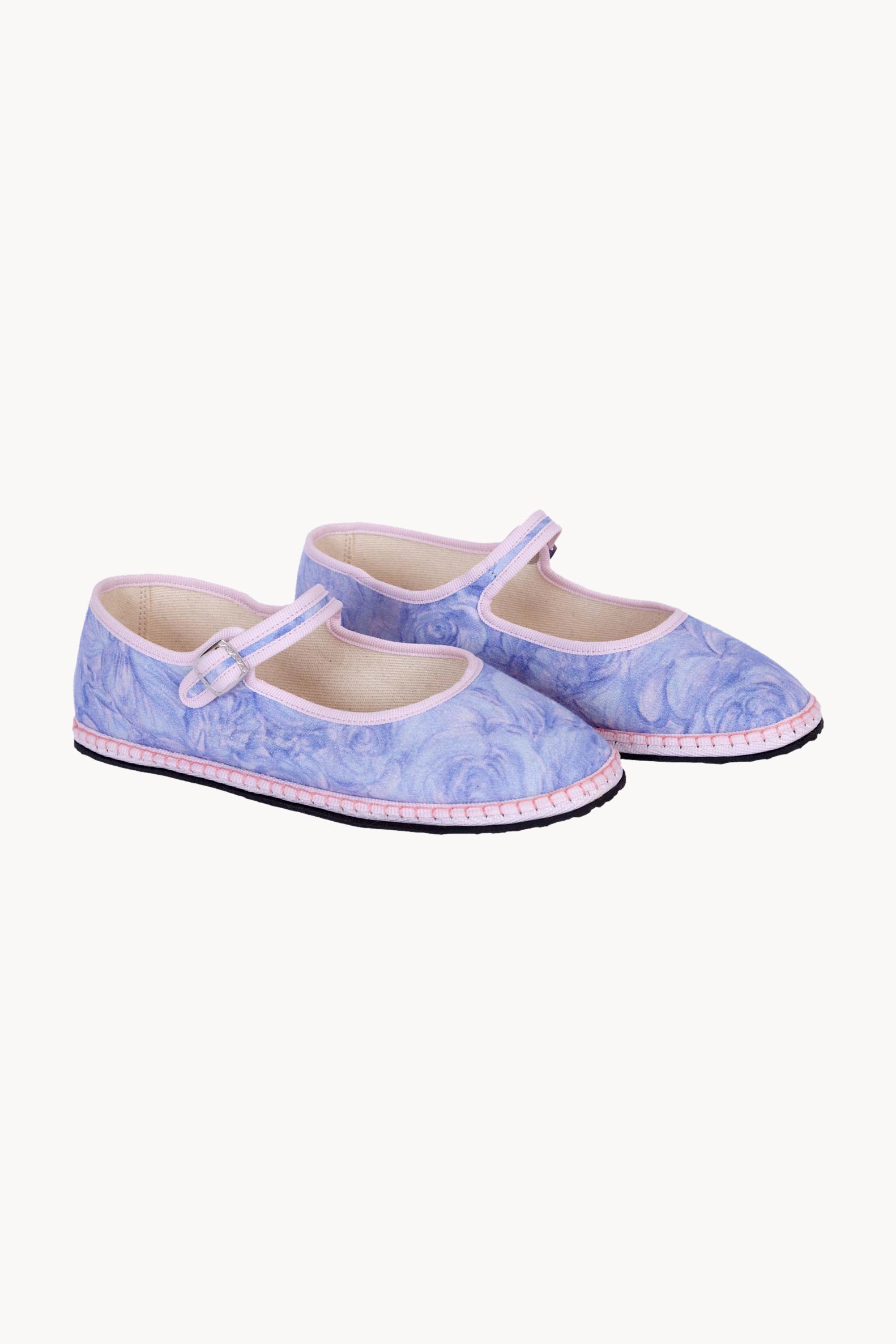 Mocassini Mary Jane Vibi con rose lilla