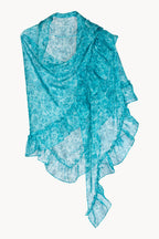 Sciarpa stampata con rose turchesi
