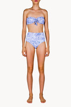 Band And High Waist Slip Bikini Lilac Roses