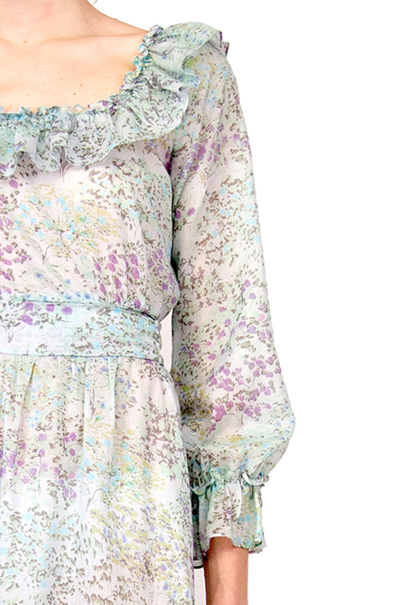 Top in cotone stampato floreale