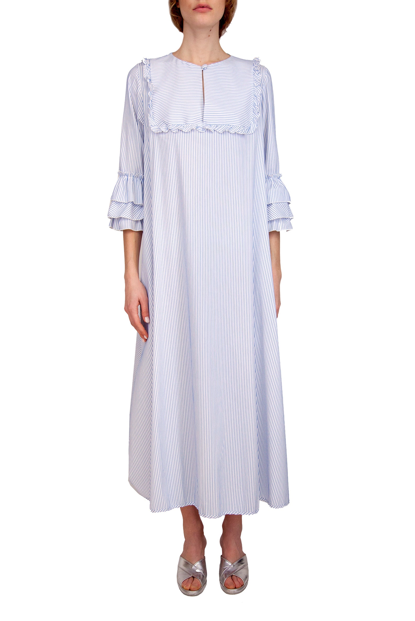 Caftano a righe blu/bianco