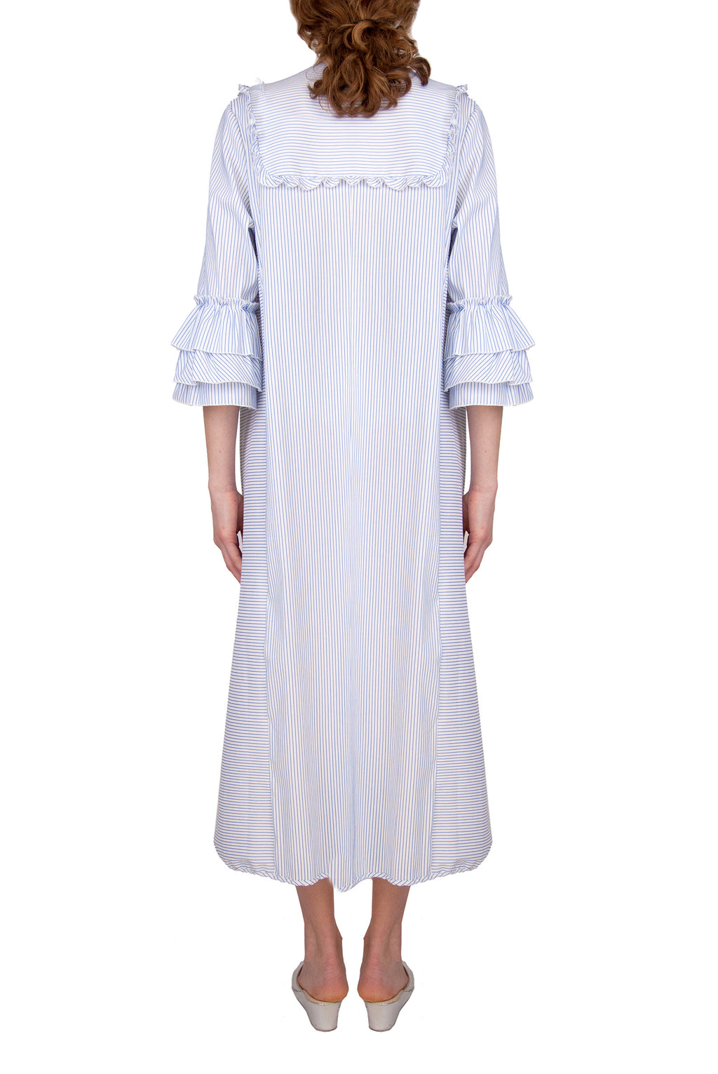 Caftano a righe blu/bianco