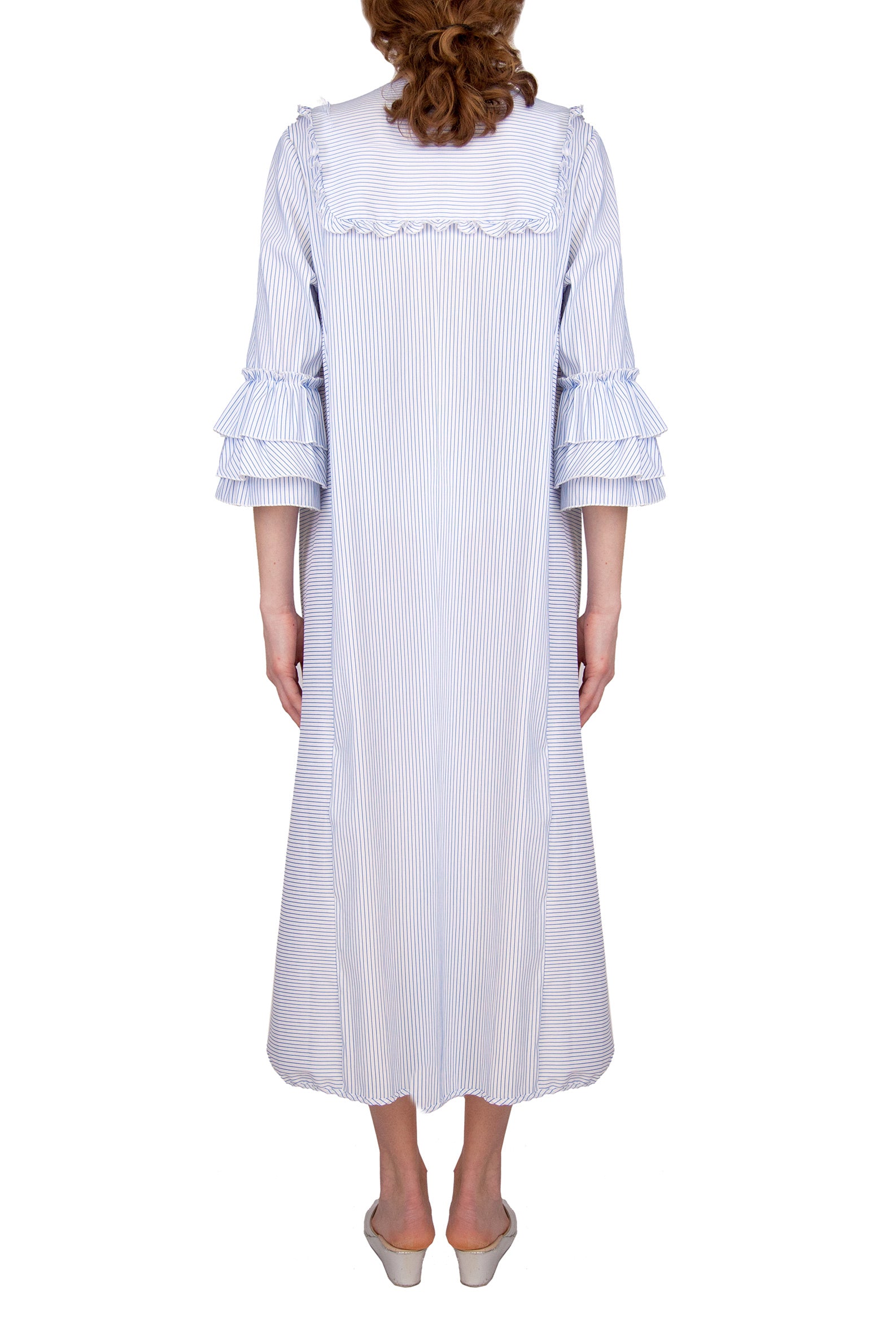 Caftano a righe blu/bianco