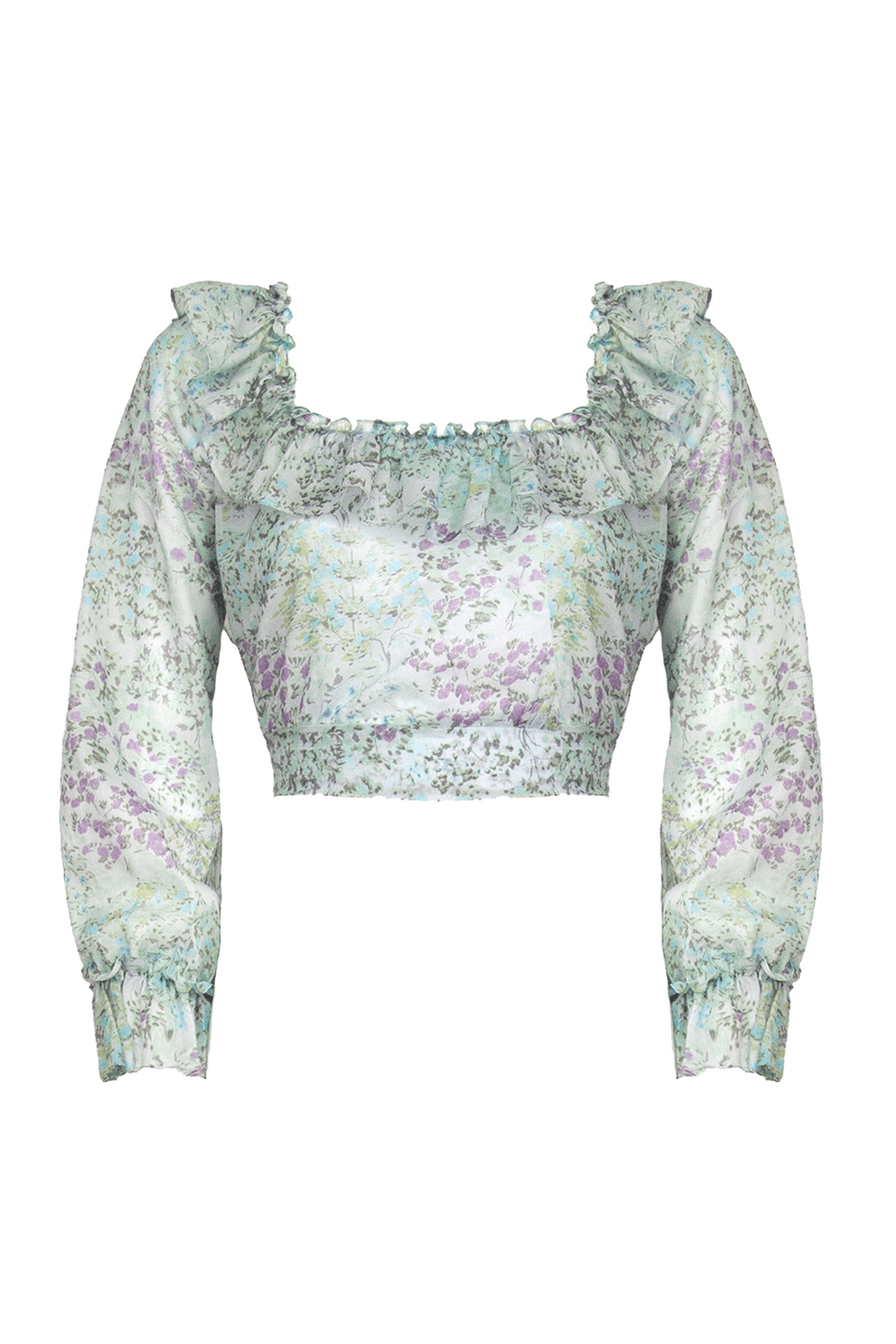 Top in cotone stampato floreale